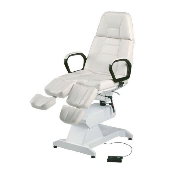 Кресло педикюрное PODO 3, с плоскими подлокотниками, цвет основания белый/кожзам: TUNDRA белый weiss с плоск подлокотниками, арт. 203 White