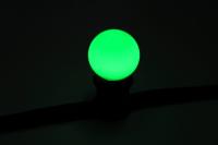 Лампа для бетл-лайт LED G45-E27-230V-R зеленая, пластик, D45, потребляемая мощность 1.2Вт