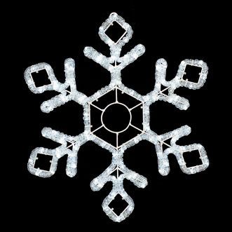 Мотив Снежинка из светодиодного дюралайта Белая, 79х69смLED-XM(FR)-2D-CK012-W-30'' (FS-001121)