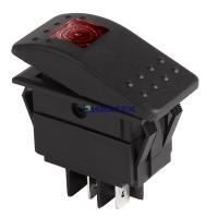 Выключатель клавишный 250 В ON-OFF красный с подсветкой REXANT  (уп 10шт)