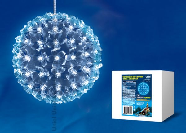 Шар светодиодная новогодняя фигура . ULD-H1515-100/DTA BLUE IP20 SAKURA BALL