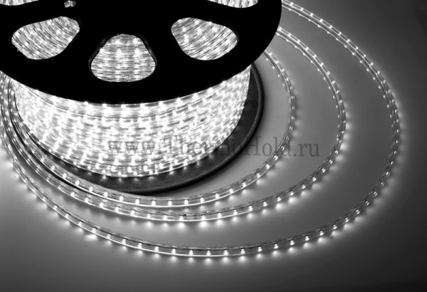 LED лента 220В, 13*8 мм, IP67, SMD 5050, 60 LED/m Белая(упак 50 м.)