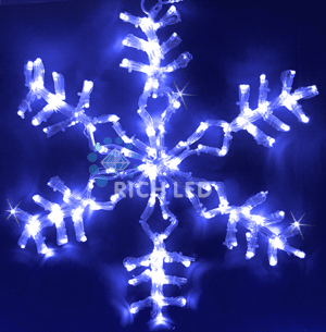 LED снежинка 40 см синяя мерцание 160LED 220В IP54, цвет: синий
