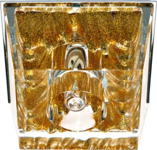 Светильник точечный "Basic Crystal", JD59 JCD9 35W G.9 прозрачный-золотой, хром