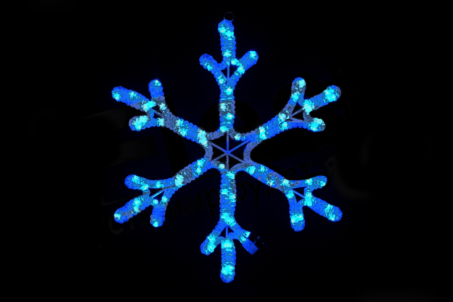 Мотив Снежинка из светодиодного дюралайта Синяя  60,96 см с мерцанием LED-XM(FR)-2D-CK005-24"-B-F(W) (FS-00-00000825)