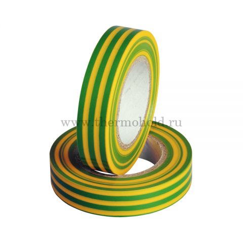 Изолента 15 мм х 25 м, желто-зеленая (упак. 5 роликов) REXANT