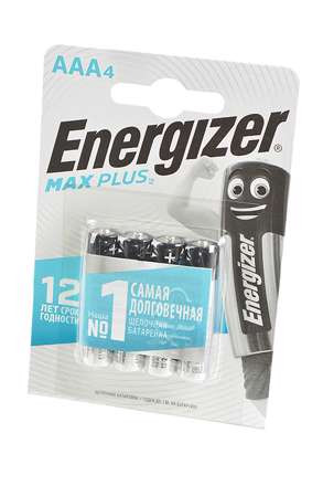 Изображение Элемент питания Energizer MAX PLUS LR03 BL4 арт.16859 (4 шт.)  интернет магазин Иватек ivatec.ru