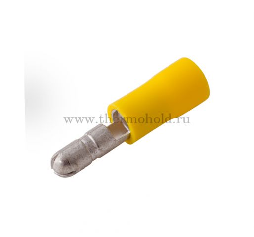 Разъем штекерный изолированный штекер 5 мм 4-6 мм² (РШи-п 6.0-5) желтый REXANT  уп 100шт