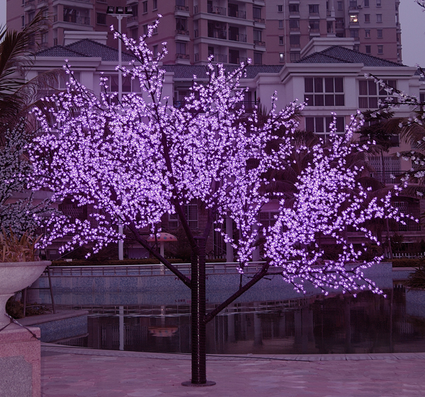 Светодиодное дерево вишня H:3,6m D3,0 м., 222W, фиолетовое, 24V/220V  LED-CBL-3.6-2688 Purple (FS-001112)