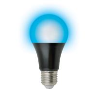 LED-A60-9W/UVAD/E27/FR PLZ07BK Лампа светодиодная ультрафиолетовая для дискотек . Спектр UVA 410нм. Картон. ТМ Uniel