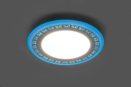 Светильник светодиодный с подсветкой, AL2440, 6W, 480Lm, белый (4000К) и синий