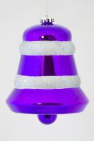 Елочная игрушка Объемный колокольчик глянцевый 150 мм Синий