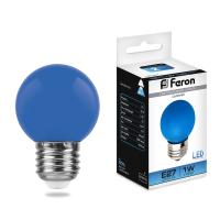 Лампа светодиодная декоративная (для гирлянд), LB-37 (1W) 230V E27 синий для белт лайта G45
