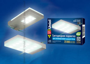 ULE-C01-1,5W/NW IP20 SILVER картон Подсветка светодиодная для стеклянных полок. Материал корпуса пла