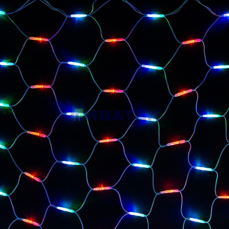 Гирлянда "Сеть" 2x3м, белый КАУЧУК, 432 LED Мультиколор