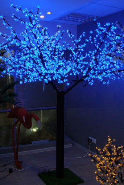 Светодиодное дерево вишня H:2,5m D2,0 м. 120W, синее, 24V/220V  LED-CBL-2.5 - 1728 Blue (FS-001003)