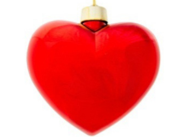 Игрушка матовое  "Сердце" материал: пластик  красный