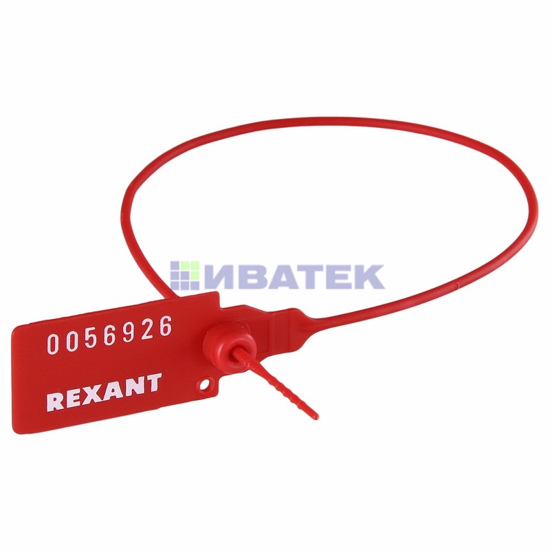 Изображение Пломба пластиковая номерная 320 мм красная REXANT  интернет магазин Иватек ivatec.ru