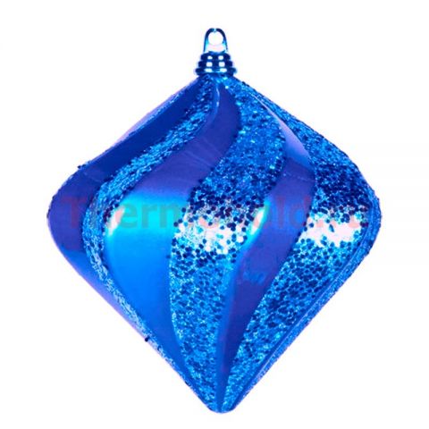 Елочная фигура "Алмаз", 15 см, цвет синий, упаковка 6 шт
