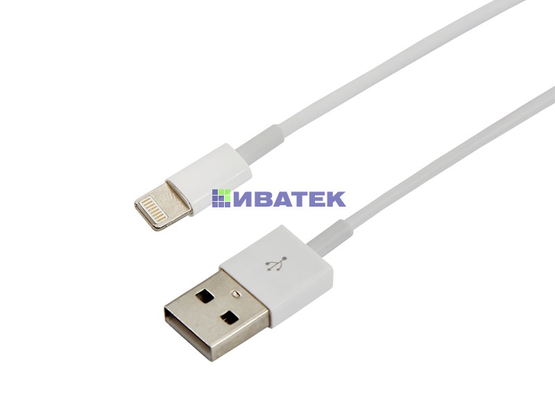 Изображение USB-Lightning кабель для iPhone/PVC/white/1m/REXANT  интернет магазин Иватек ivatec.ru