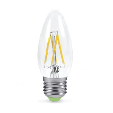 Лампа светодиодная LED-СВЕЧА-PREMIUM 5Вт 230В Е27 4000К 450Лм прозрачная ASD