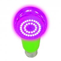 LED-A60-15W/SPSB/E27/CL PLP30GR Лампа светодиодная для растений. Форма "A", прозрачная. Спектр для рассады и цветения. Картон. ТМ Uniel