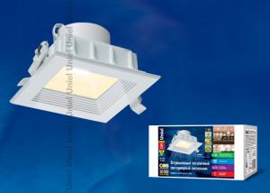 ULT-D02B-8W/WW WHITE Светильник светодиодный встраиваемый потолочный. Мощность — 8 Вт. Световой поток — 400 Лм. Цвет свечения — теплый белый. Степень