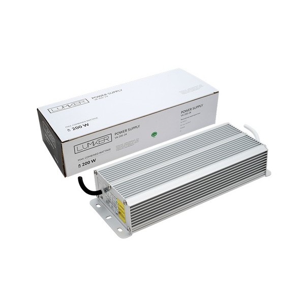 Блок питания для светодиодной ленты LUX влагозащищенный, 24В, 200Вт, IP67