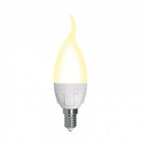 LED-CW37 7W/3000K/E14/FR/DIM PLP01WH Лампа светодиодная, диммируемая. Форма «свеча на ветру», матовая. Серия Яркая. Теплый белый свет (3000K). Картон.