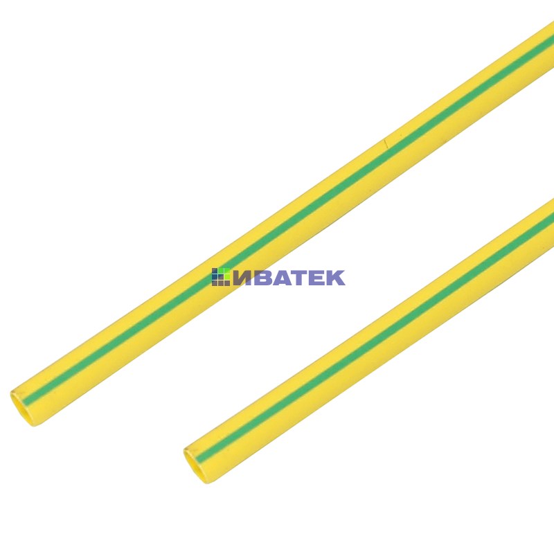 Изображение Термоусадочная трубка 20/10 мм, желто-зеленая, упаковка 10 шт. по 1 м PROconnect  интернет магазин Иватек ivatec.ru
