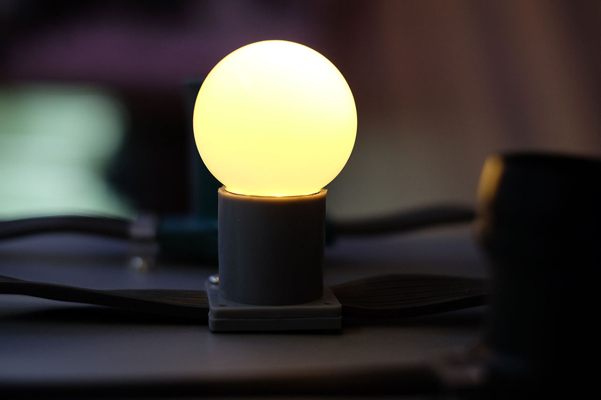 LED лампа - шарик с цоколем E27, 45 мм, (5 SMD диодов), матов, бел тепл LED G45 220V-240V Warm White (FS-00-00001245)