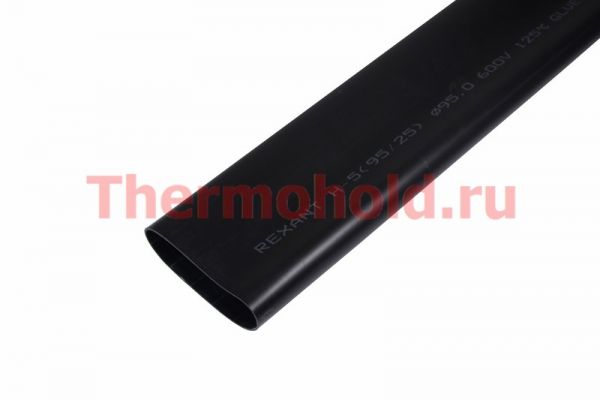 Термоусаживаемая трубка клеевая REXANT 95,0/29,0 мм, (3-4:1) черная, упаковка 2 шт. по 1 м