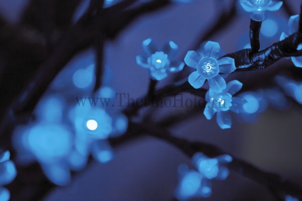 Светодиодное дерево "Сакура", высота 2,4м, диаметр кроны  2,0м, Синие светодиоды, IP 64, понижающий