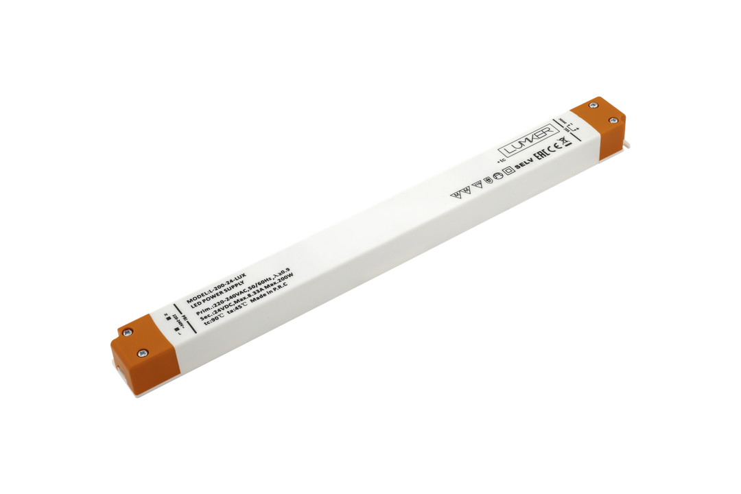 Блок питания для светодиодной ленты LUX сверхтонкий, 24В, 200Вт, IP20