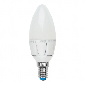 LED-C37-6W/NW/E14/FR ALP01WH Лампа светодиодная. Форма "свеча", матовая колба. Материал корпуса алюминий. Цвет свечения белый. Серия Palazzo. Упаковка