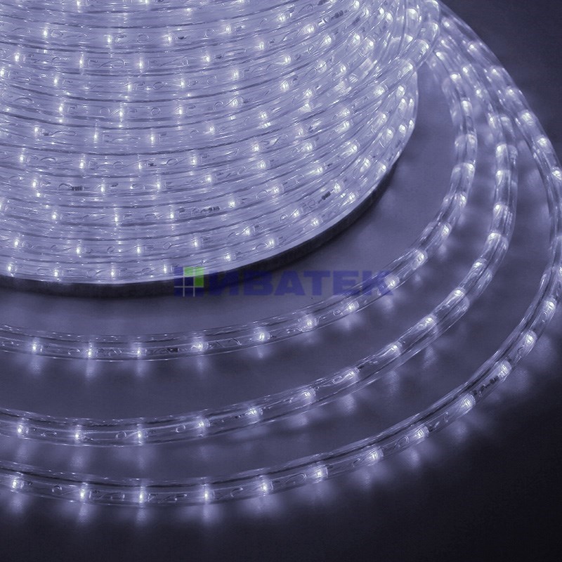 Дюралайт LED, эффект мерцания (2W) - белый Эконом 24 LED/м , бухта 100м