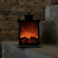 24-070 Светодиодный Фонарь-Камин Тепло-Белый с Имитацией Живого Огня на Батарейках