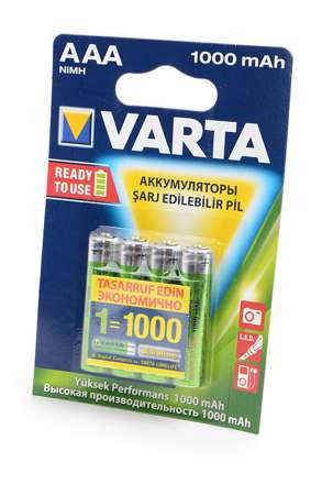 Изображение Аккумулятор VARTA 5703 Ready 2 Use AAA 1000мАч BL4 арт.13585 (4 шт.)  интернет магазин Иватек ivatec.ru