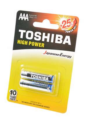 Изображение Элемент питания  TOSHIBA HIGH POWER LR03GCP BP-2 LR03 BL2, арт. 15879  интернет магазин Иватек ivatec.ru