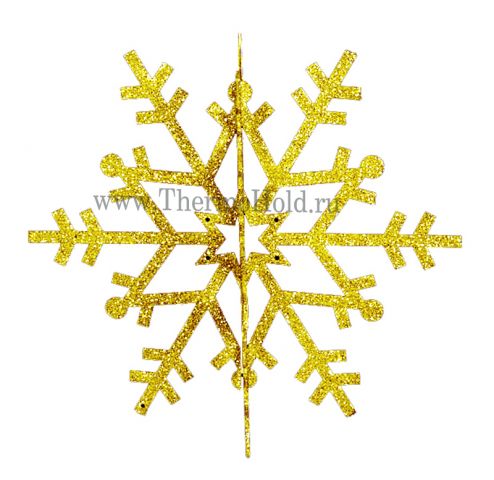 Елочная фигура "Снежинка резная 3D", 61 см, цвет золотой, упаковка 6 шт