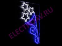 LED-3STAR-PATTERN-240V-B/W Синий узор/Белые звезды производство Flesi (РФ) 150х78см