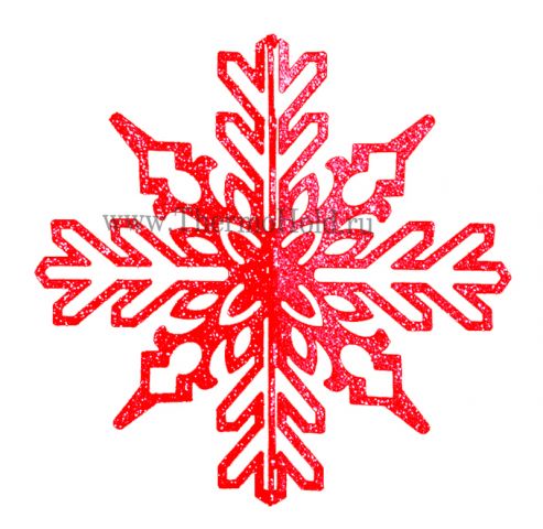 Елочная фигура "Снежинка ажурная 3D", 35 см, цвет красный, упаковка 6 шт