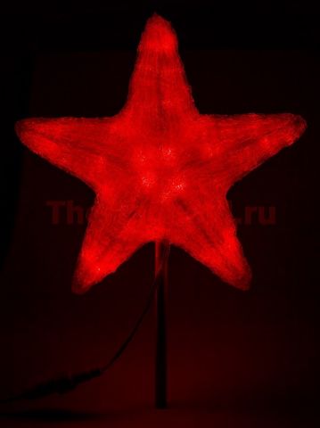 Акриловая светодиодная фигура "Звезда" 50см, 160 светодиодов, красная
