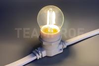 Светодиодная лампа для белт-лайт, 2 Вт, d=45 мм, филаментная, теплая белая