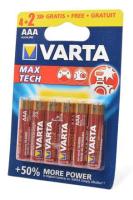 Элемент питания VARTA LONGLIFE MAX POWER 4703 LR03 4+2шт BL6 арт.12786 (6 шт.)