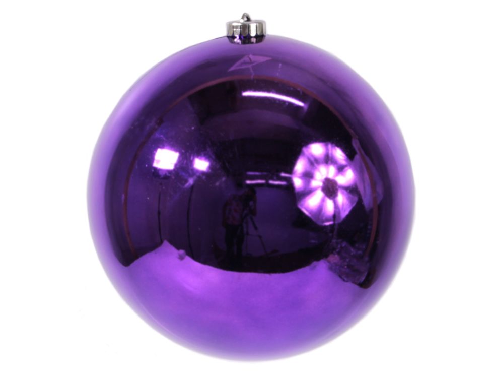 Новогодняя игрушка «Шар» глянцевый диаметр 200 мм фиолетовый