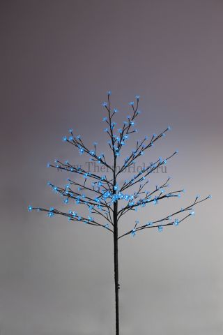 Дерево комнатное "Сакура", коричневый цвет ствола и веток, высота 1.2 метра, 80 светодиодов синего ц
