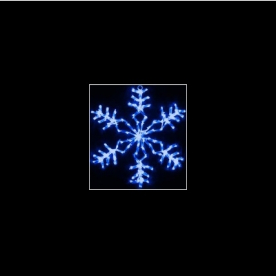 LED снежинка 70 см синяя мерцание 280LED 220В IP54, цвет: синий
