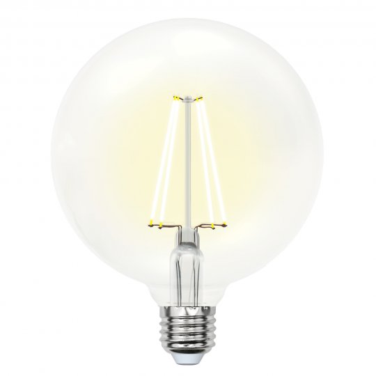 LED-G125-15W/4000K/E27/CL PLS02WH Лампа светодиодная. Форма "шар", прозрачная. Серия Sky. Белый свет (4000K). Картон. ТМ Uniel.