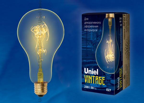 Лампа накаливания Vintage. Форма «A» Uniel. IL-V-A95-60/GOLDEN/E27 SW01